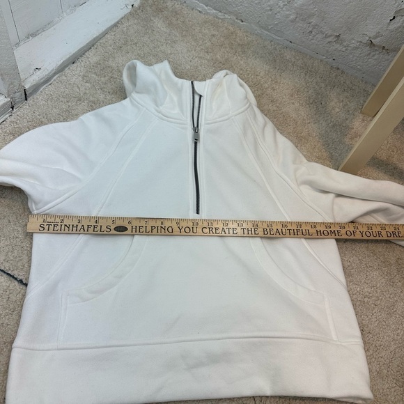 Sweaty Rocks White High Waist Crop 3/4 Zip Hoodie Pockets Sweatshirt - Picture 10 of 10